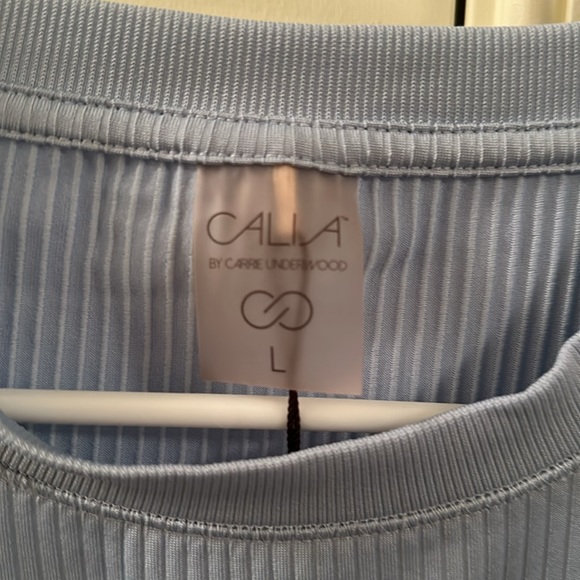 Calia Cornflower Blue Long Sleeve Ribbed Shirt - Picture 2 of 7